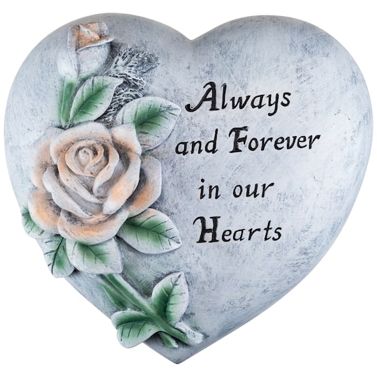 Always and Forever in Our Hearts Outdoor Memorial Garden Stone - 8" By Northlight in Gray | 3" x 8" x 8" | Michaels®